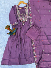 Roman Silk Anarkali Kurti Set for Women