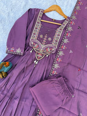 Roman Silk Anarkali Kurti Set for Women