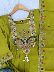 Roman Silk Anarkali Kurti Set for Women