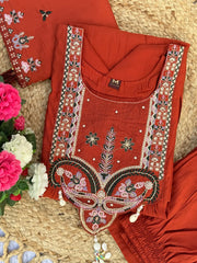 Roman Silk Anarkali Kurti Set for Women