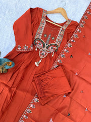 Roman Silk Anarkali Kurti Set for Women
