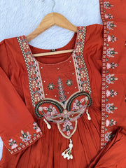 Roman Silk Anarkali Kurti Set for Women