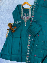 Roman Silk Anarkali Kurti Set for Women