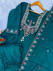 Roman Silk Anarkali Kurti Set for Women