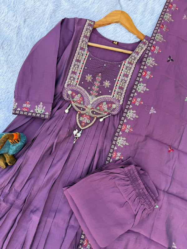 Roman Silk Anarkali Kurti Set for Women