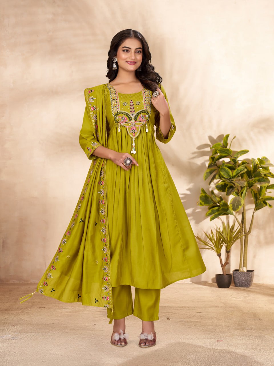 Roman Silk Anarkali Kurti Set for Women