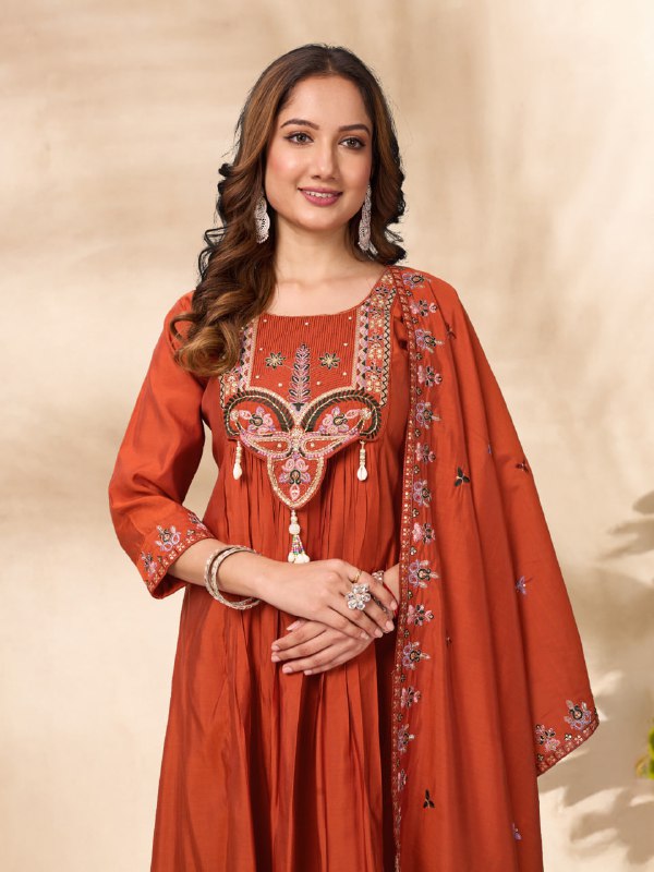 Roman Silk Anarkali Kurti Set for Women