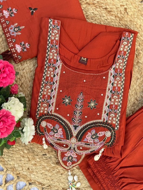 Roman Silk Anarkali Kurti Set for Women