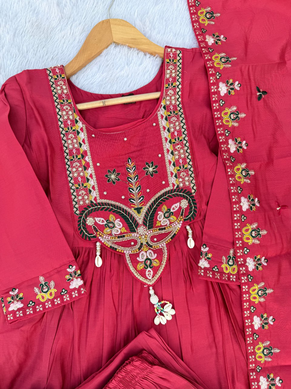 Roman Silk Anarkali Kurti Set for Women